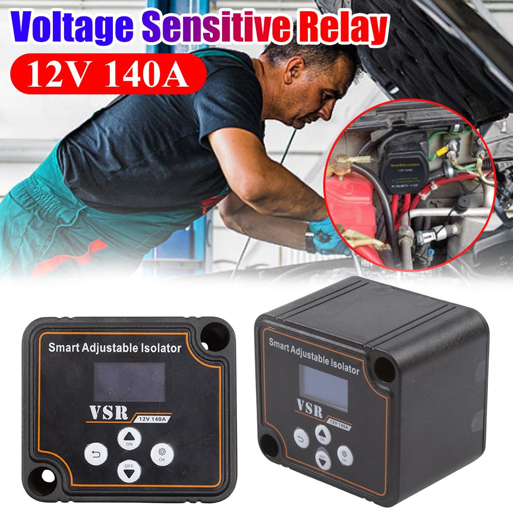 12V 140A Dual Battery Smart Isolator Voltage Setting Digital Voltage Sensitive Relay VSR for RV Marine Car Vehicle Truck Caravan