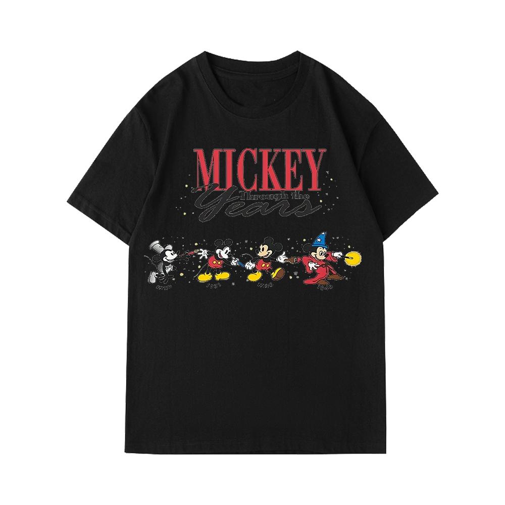 Disney Mickey Mouse Men's Casual Cartoon Print Short Sleeve T-Shirt Summer Casual Unisex Couples T-Shirt Y2k Parent-Child Outfit