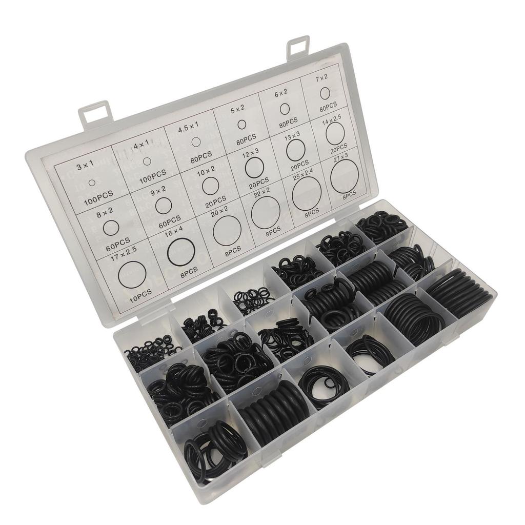 770pcs 18 specification nitrile rubber black leather ring sealing ring O-ring high temperature resistant nitrile rubber ring set