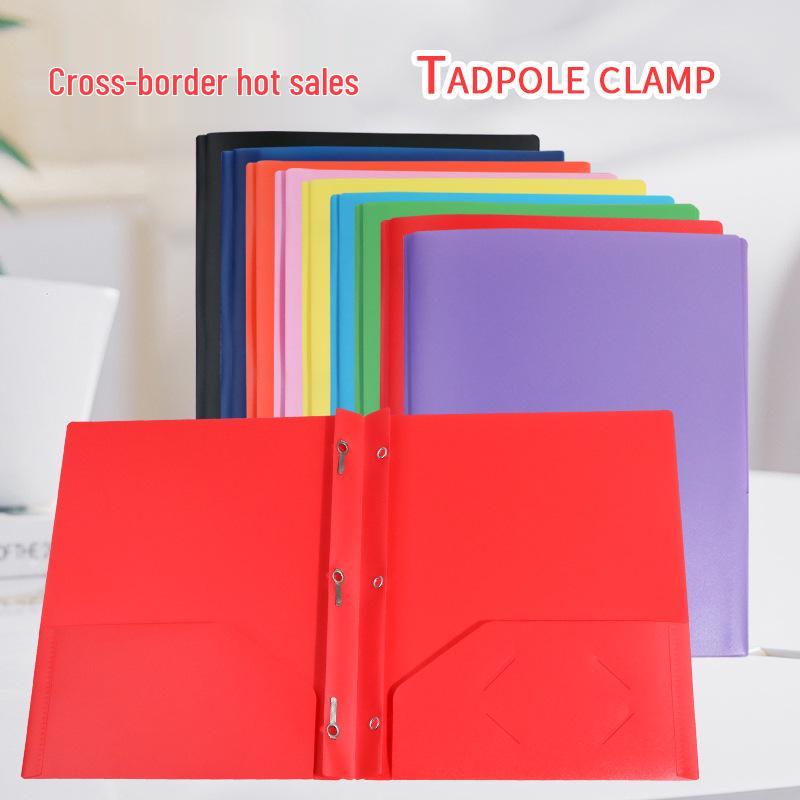 Multi-color Tadpole Clip Document Holder - Plastic Loose-leaf Folder with Classification Storage