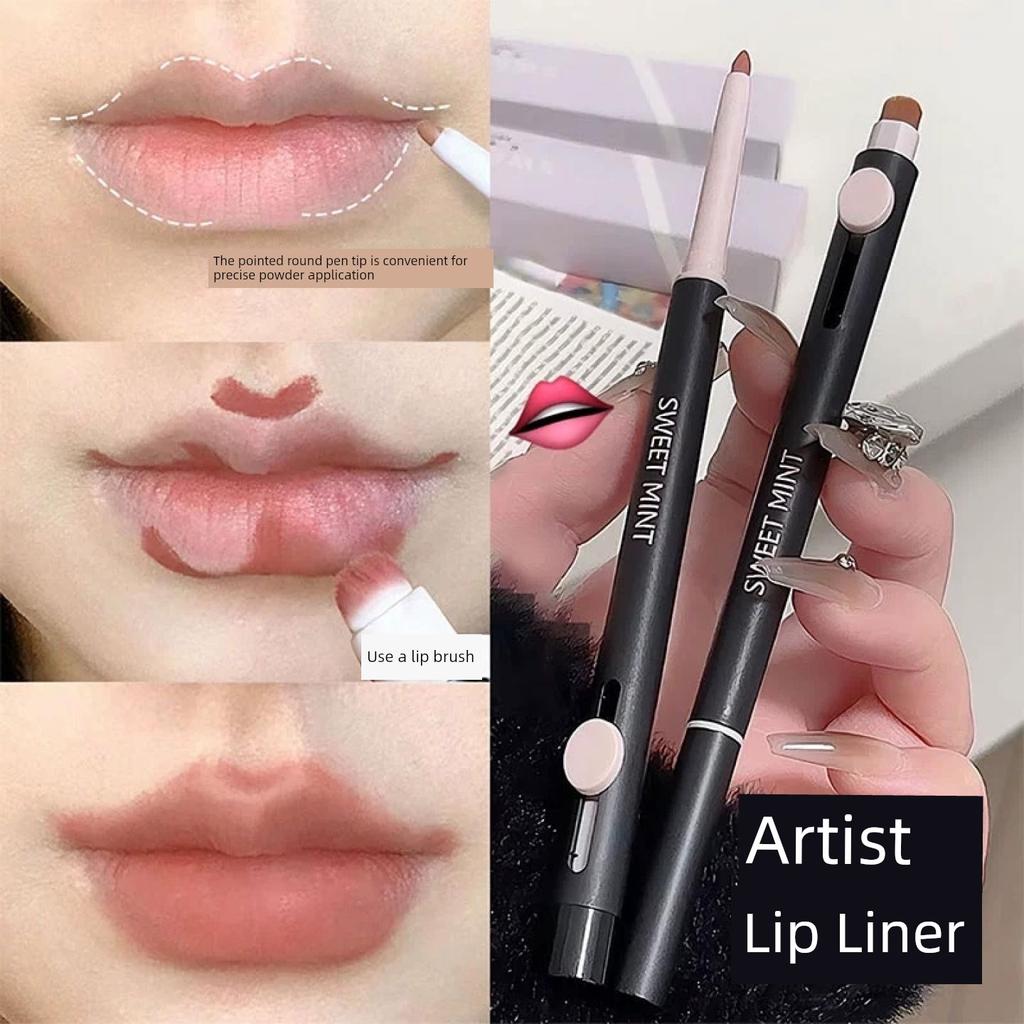 Dual-Ended Lip Liner for a Three-Dimensional Effect, Long-Lasting Color Lipstick, Matte Finish, Beginner-Friendly, Plump 3D Pouty Lips