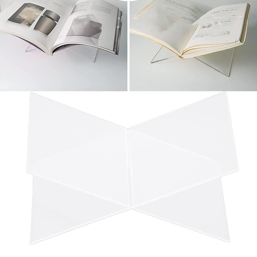 1set Portable Size Acrylic Book Stand Clear Acrylic Material Desktop Reading Rack  Office Display