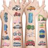 10 Sheets Childrens Transport Themed Temporary Brand the face Colors Skin Safe Decals For Boys Girls Craft Activities