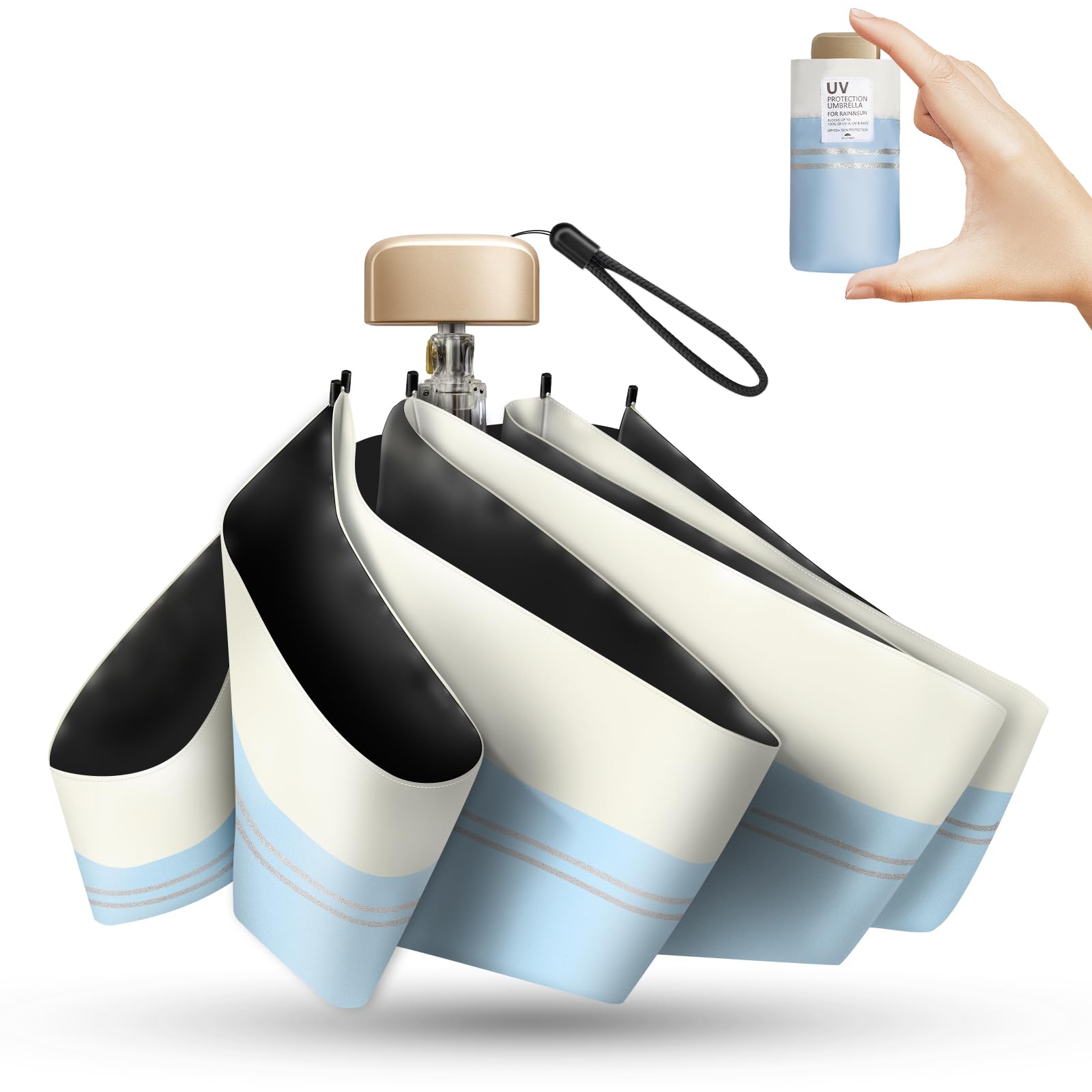 

Новый складной зонт JIS с УФ-светом и теплом Компактный и УФ-защитная ткань Тепловой удар Унисекс для и детей с бежевым и сертифицированным, Сверхлегкий