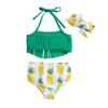 Adorable 3-Piece Sling Swimsuit Set for Infant & Toddler Girls with Bow Design