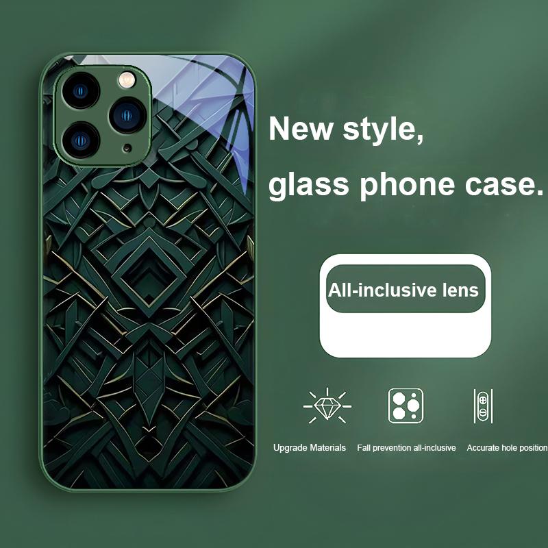 Honeycomb filter bronze purple For Iphone 16 Plus 15 14 13 12 Mini 11 Pro Max X XS XR 7 8 Plus 2022 Tempered Glass Phone Case