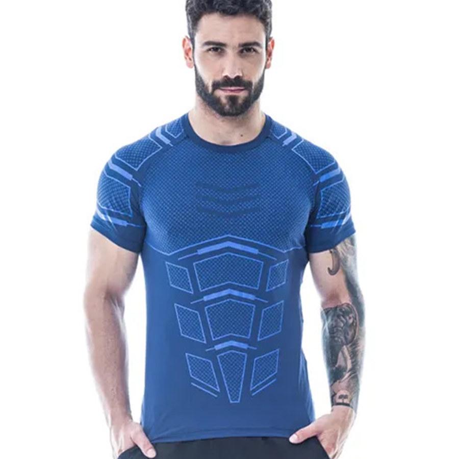 T-shirt Uomo Manica Lunga Con Teschio Melting – Slim Fit, Asciugatura Rapida – Per Palestra E Tempo Libero