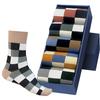5Pair-pack Neue männer Socken Bunte Grid Socke Casual Business Hohe Qualität Glücklich Gekämmte Baumwolle Socken Mode Gentleman socken Männer
