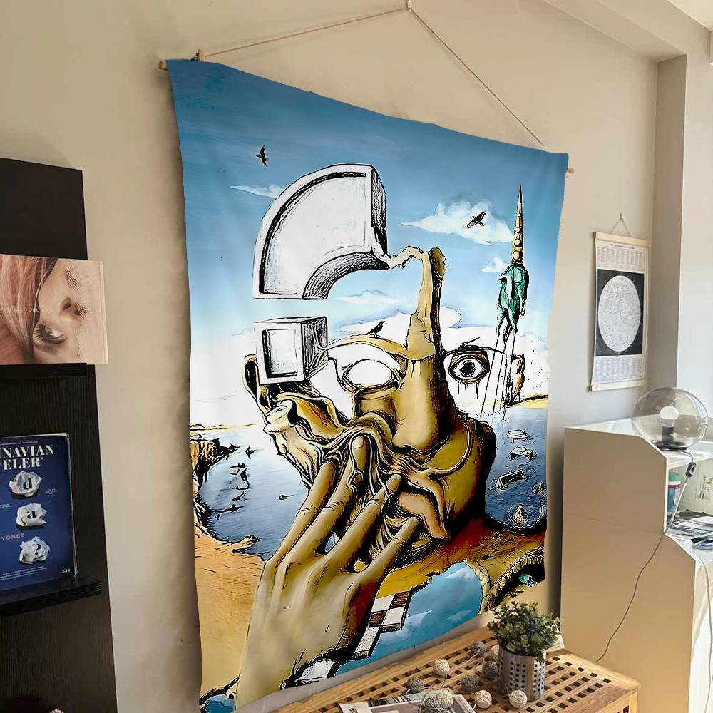 S-Salvador Dali Abstract Art Printed Large Wall Tapestry Cheap Hippie Wall Hanging Bohemian Wall Tapestries Mandala INS