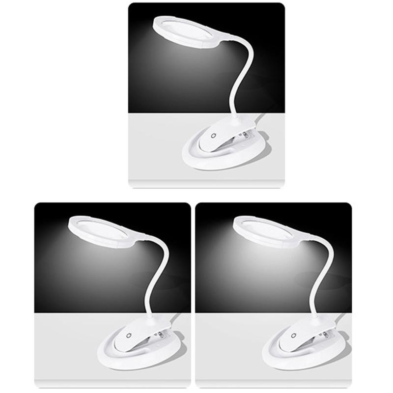 Akumulatorowa Lupa Biurkowa ze Stojakiem i Zaciskiem Regulowana Jasność do Hobby Rzemiosła Warsztatu Szycia Napraw