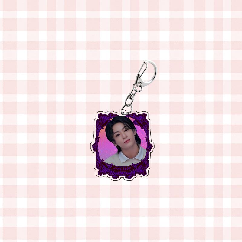 

BTS Retro Photo Frame Style Keychain, Member Portrait Backpack Charm, Celebrity Merchandise Support Ornament JUNGKOOK