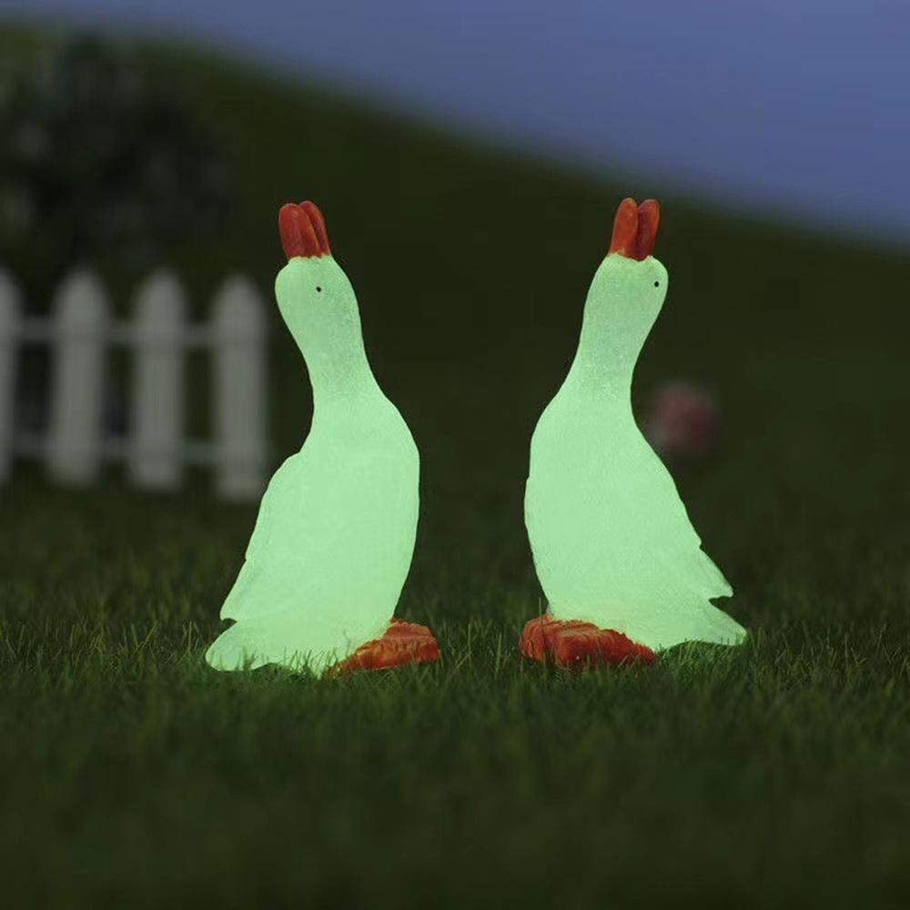 18/12/6/1PCS Luminous Goose Figurine Miniatures Home Decor Glow In the Dark Animal Figurine DIY Fariy Garden Accessories Garden Desk Decoration