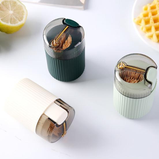 1/3/4Pcs Automatic Toothpick Dispenser Clear Lid Press Toothpick Holder Organizer Container Home Office Restaurant Desktop Decoration Birthday