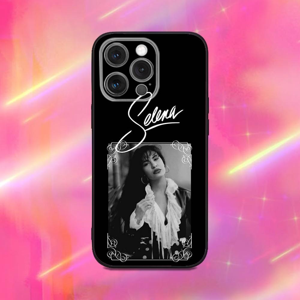 S-Selena Quintanilla Phone Case For iPhone 16,15,14,13,12,11,Pro,Max,Plus,X,XS,XR,SE,8,7,Mini,Soft Silicone Black Case