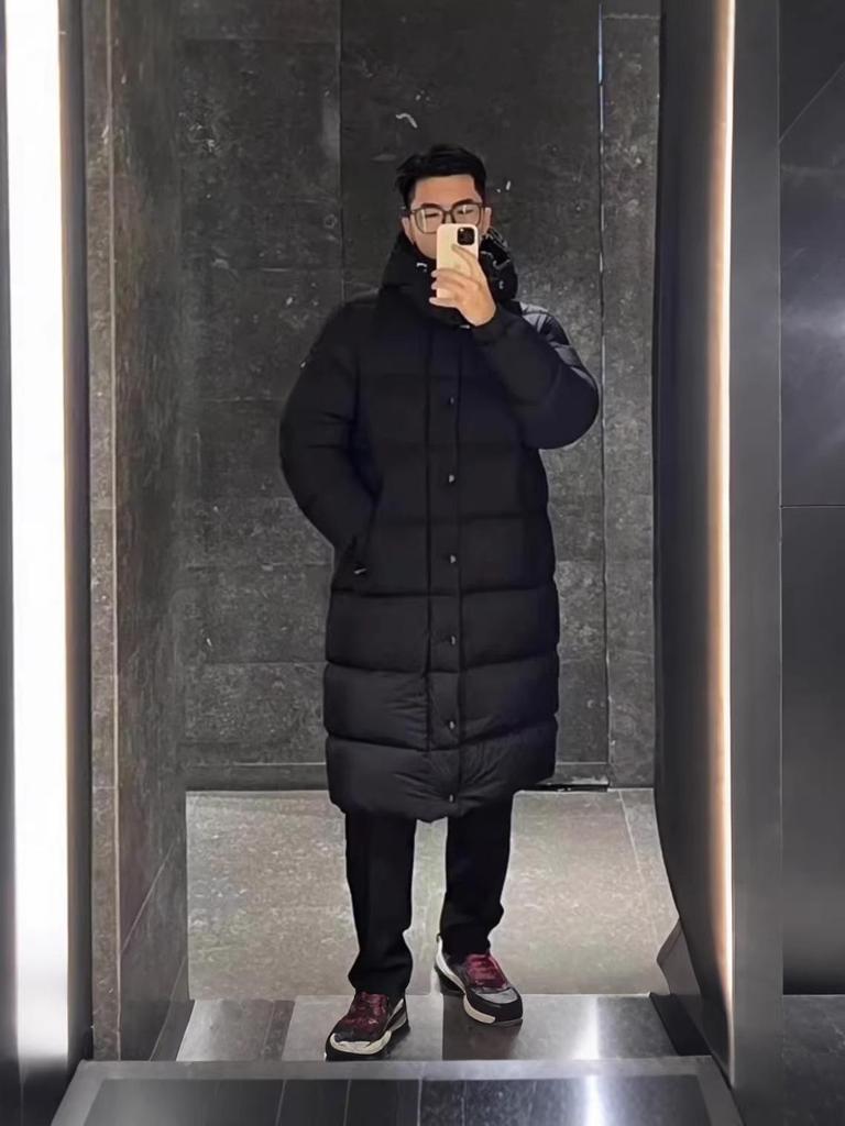 Mengjia Hannoveraner Unisex Matt Lange Daunenjacke mit Kapuze