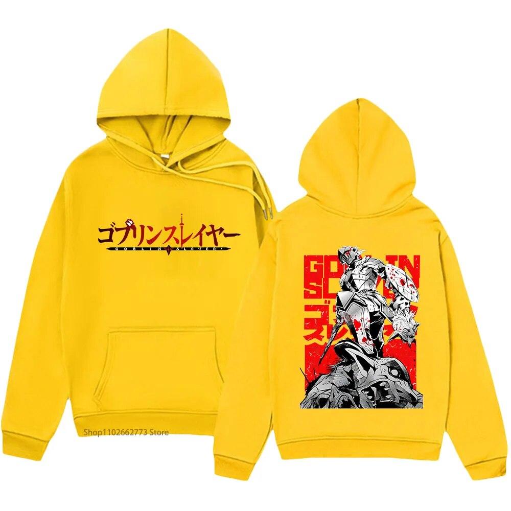 

Толстовка с капюшоном в стиле аниме «Убийца гоблинов», флисовый пуловер с длинными рукавами Y2k, топ унисекс, повседневная готическая одежда, женская одежда унисекс 4XL