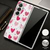 INS Heart Sticker Collage Case For Samsung Z Fold 8 Ultra 7 6 5 Luxury Plating Leather Skin Hard Phone Cover For Galaxy Z Fold8 Fold7 Fold6