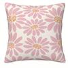 pc Fresh Pink  Green Floral Pillow Cover D DoubleSided Polyester Cushion Case Daisy  Tulip Decor Gift for Flower Lov