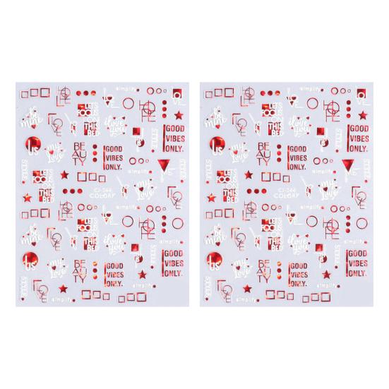 

2 шт., наклейка для ногтей «сделай сам», не выцветающая, легкая, художественная, самоклеящаяся, не падающая, на День Святого Валентина, с узором в виде красного сердца Z