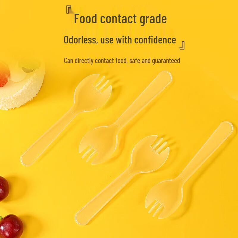 Miaojie Disposable Plastic Fork Spoons
