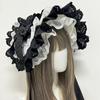 Victorian Dancing Party Anime Hat With Lace Bowknot Floral Design Adjustable Headbands For Women Girls Sun Protecting