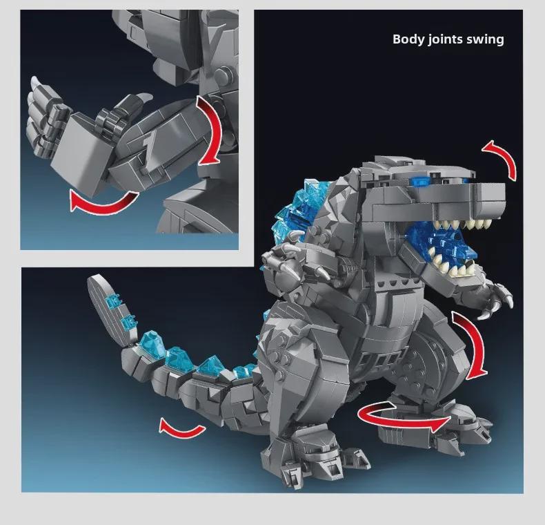 Penros Dinosaur Battle Puzzle: Godzilla vs. King Kong Gorilla - Compatible with Lego Blocks, Perfect Gift for Boys