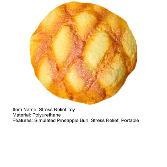 Simulated Pineapple Bun Squeeze Toy Stress Relief Fake Bread Fidget Toy Anxiety Reduction Soft Stretchy Sensory Stress Ball