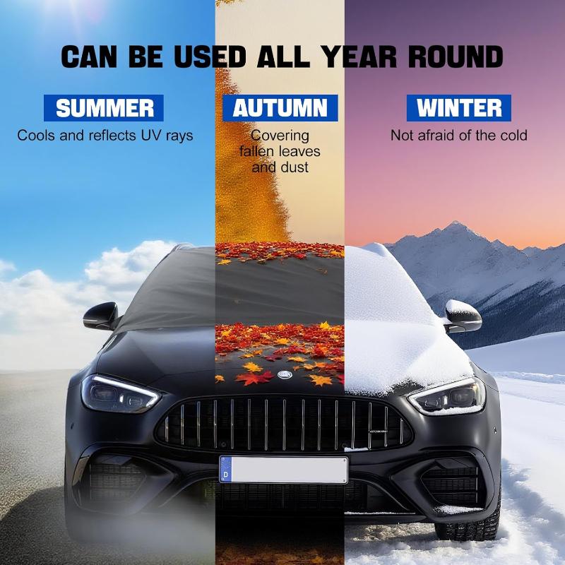Car Windshield Snow Cover With Thick Waterproof Fabric Side Mirror Covers For Winter Frost Ice Protection