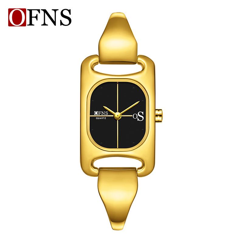 Женские роскошные квадратные модные часы Oufanni - Минималистичный, Стильный, Водонепроницаемый кварцевый дизайн