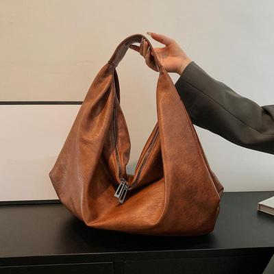 Big Black Shoulder Bags for Women Large Hobo Shopper Bag Solid Color Quality PU Leather Crossbody Handbag Lady Travel Tote Bag