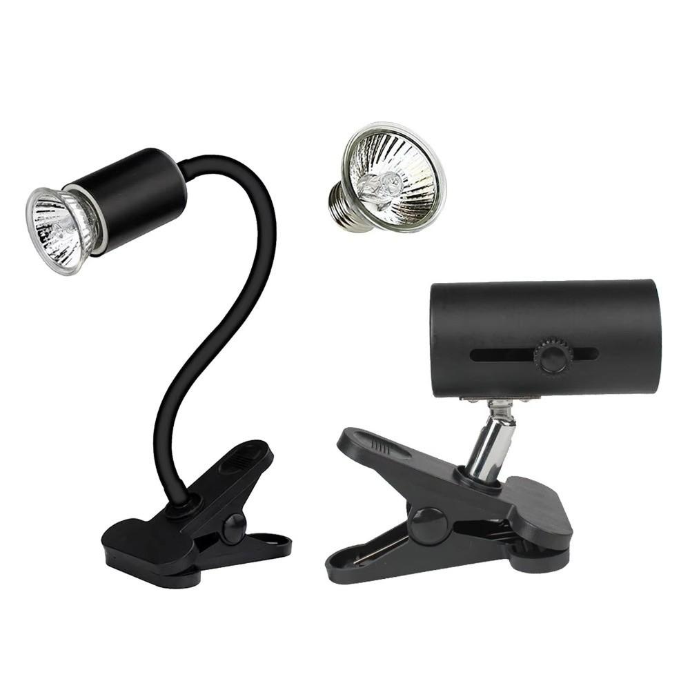 Curved Long Holder Reptile Heat Lamp 25W/50W/75W Pet Heat Bulb Temperature Controller