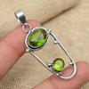 Peridot-Edelstein, handgefertigt, 925er Sterlingsilber, ausgefallener Anhänger, Schmuck, Hochzeitsgeschenk