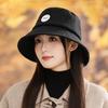 Autumn and Winter Hat for Women's Retro Fisherman Hat Outdoor Windproof Face-proof Small Basin Hat Fashionable and Versatile British Style Warm Hat
