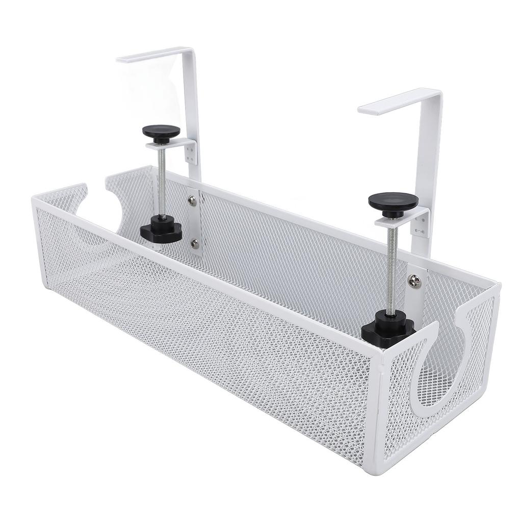 Under Desk Cable Management Tray Carbon Steel Side Round Hole Trapezoidal Desk Cord for Study