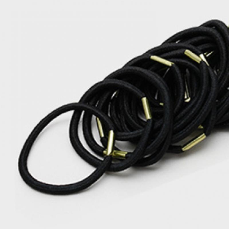 Daiso Black Hair Ties  Pack Of 40
