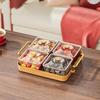 Pabei Square Plastic 4-Compartment Snack Box with Lid