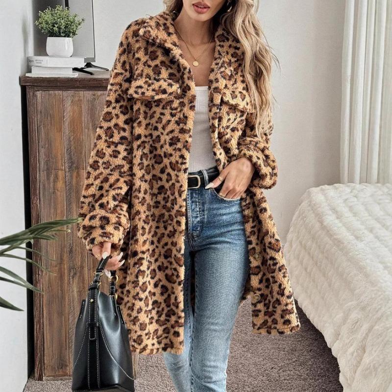 Women Fashion Casual Double Sided Fleece Long Cardigan Coat