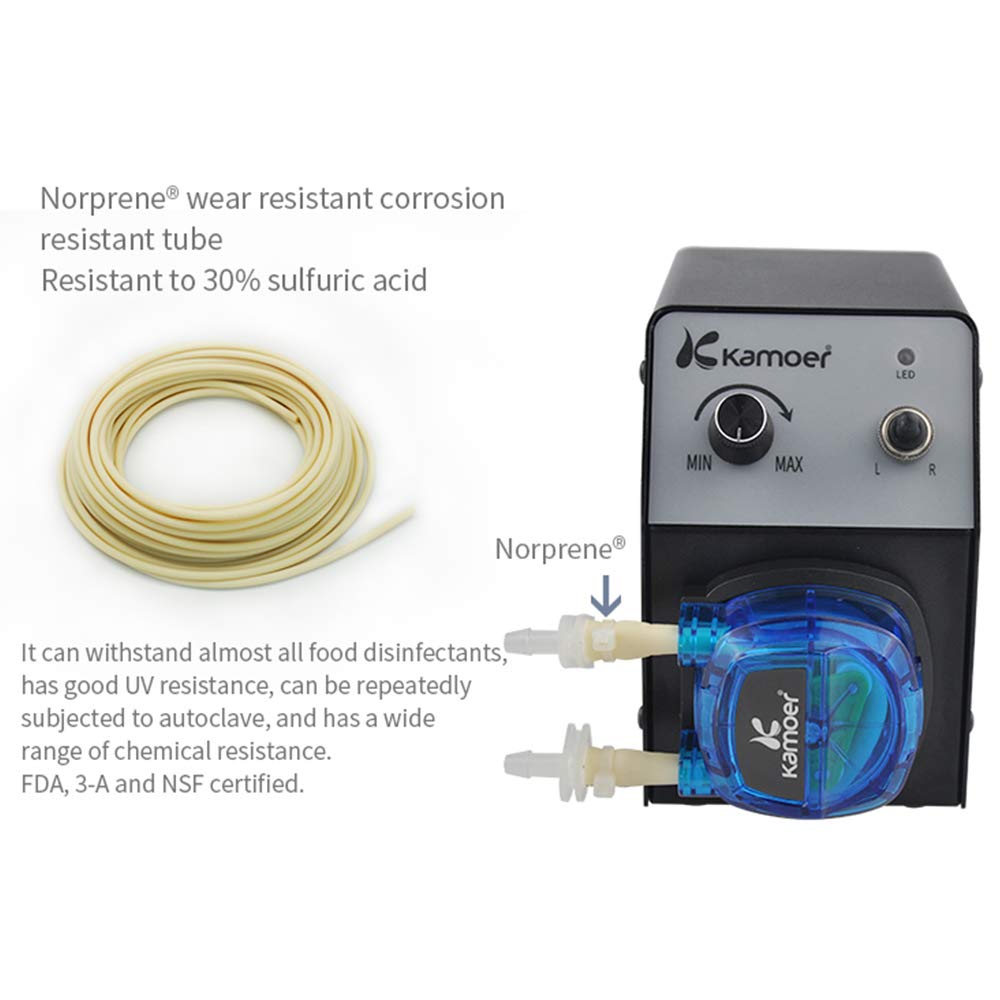 Peristaltic Dosing Pump 12V Kamoer Variable Speed Small Water Pump has Pump Head for Lab Chemistry KCP Norprene Power Adapter Experiment, PRO2, Tube
