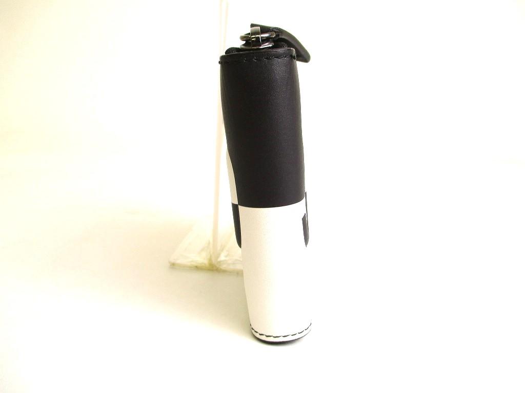 Authentic Jimmy Choo Black White Leather Bifold Wallet Compact Wallet Lawrence #9752  Refurbished