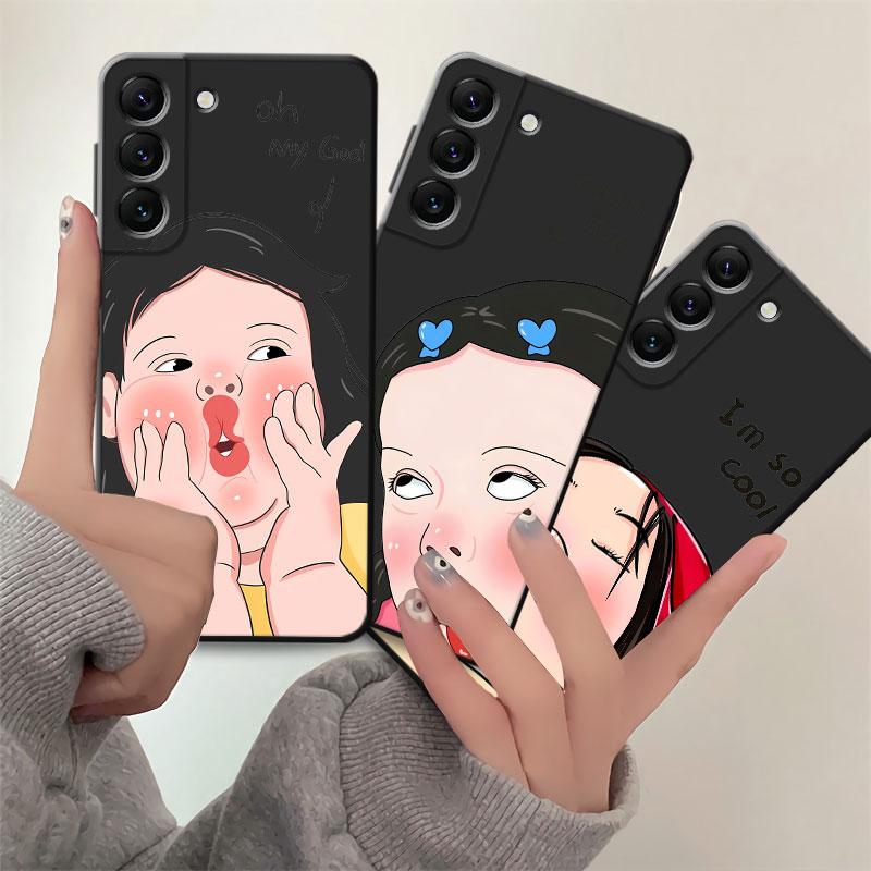 Funny Cute Girl Boy Design Phone Case for Samsung Galaxy S24 Ultra S21 5G S22 Plus S23 Ultra S21 FE S20 S23 FE S21 Silicone