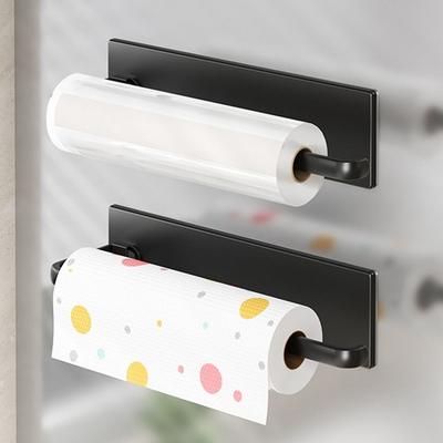 Wandmontierter magnetischer Papierhandtuchhalter Platzsparendes Kunststoff-Frischhaltefolien-Aufbewahrungsregal Ohne Bohren Starke Magnetrückseite