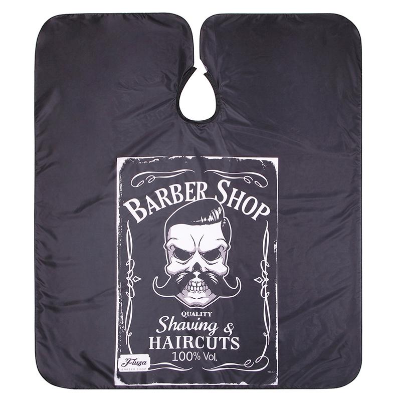 Coupe de cheveux Coiffure Barber Tablier à motif de crâne Cape en polyester Robe de coiffeur