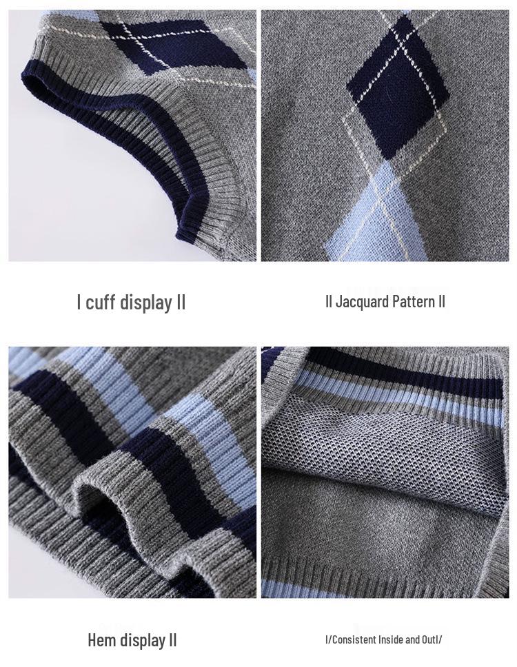 British-Style Primary School Sweater Vest & Uniform Set - Children's Spring/Autumn Performance Costume