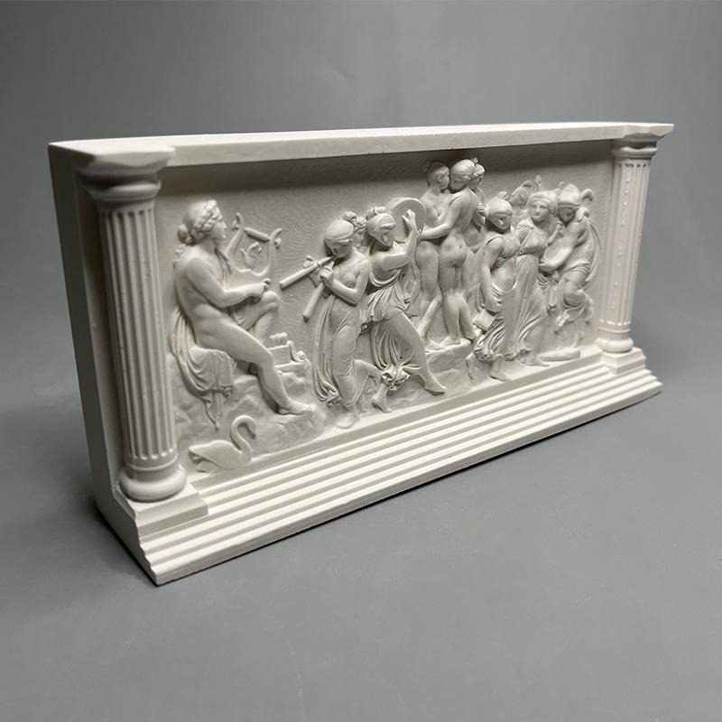 Dancing Muse Exquisite Three-Dimensional Relief Plaster Statue Decorated Desktop Ornaments Art Figurine Decoration Gypsum DIY