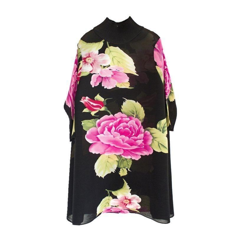 Trzy czwarte rękawa modna spódnica 2022 wiosna nowy Temperament wysokiej klasy styl etniczny luźne duże rozmiary plisowana sukienka sukienki