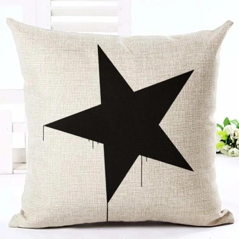 Brief Liebe Zuhause Kissenbezüge Baumwolle Leinen Schwarz Weiß Kissenbezug Sofa Bett Nordisch dekorativer Kissenbezug almofadas 45x45cm