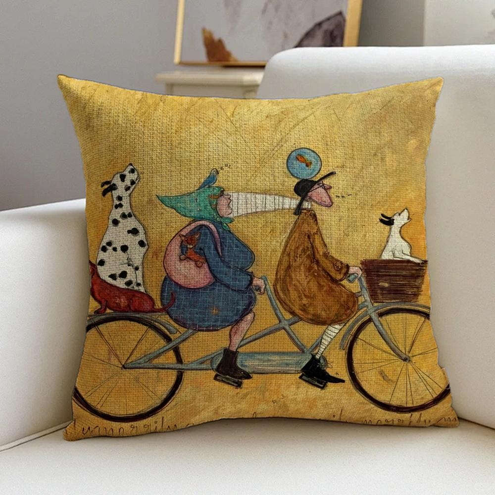 Copricuscino d'Arte P-Sam Toft Set Federe in Lino Naturale, Decorazione All-In-One per Divano, Camera da Letto e Sedia