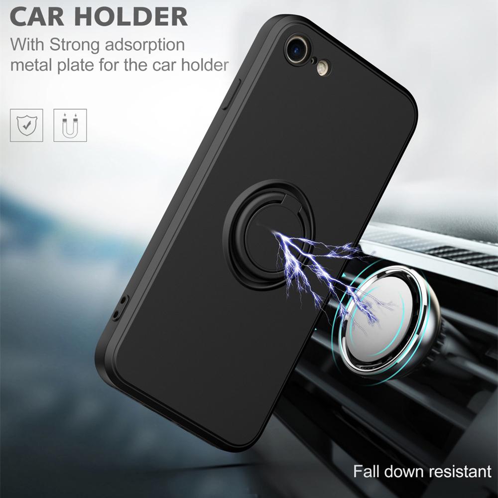 Luxury Liquid Silicone Magnetic Cases For For Iphone 15 14 13 12 11 Pro Max XS XR 6 6s 7 8 Plus SE  Soft Cover With Ring Holder