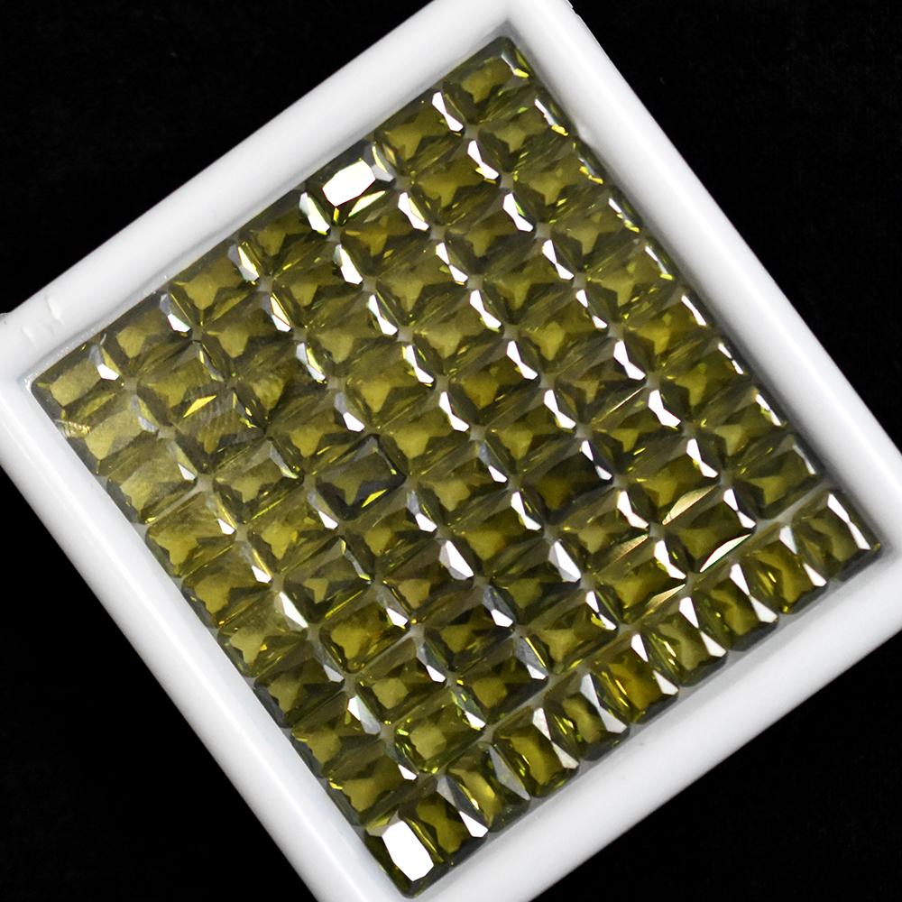 Lot Natural Green Sapphire 10.8ct Emerald Cut 7x5mm Certified Loose Gemstones