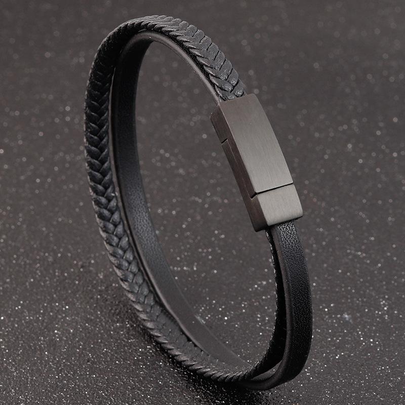 Genuine Leather Bracelet, Simple Leather Bracelet, Men's Cowhide Bracelet, Jewelry Magnet Bracelet 2026